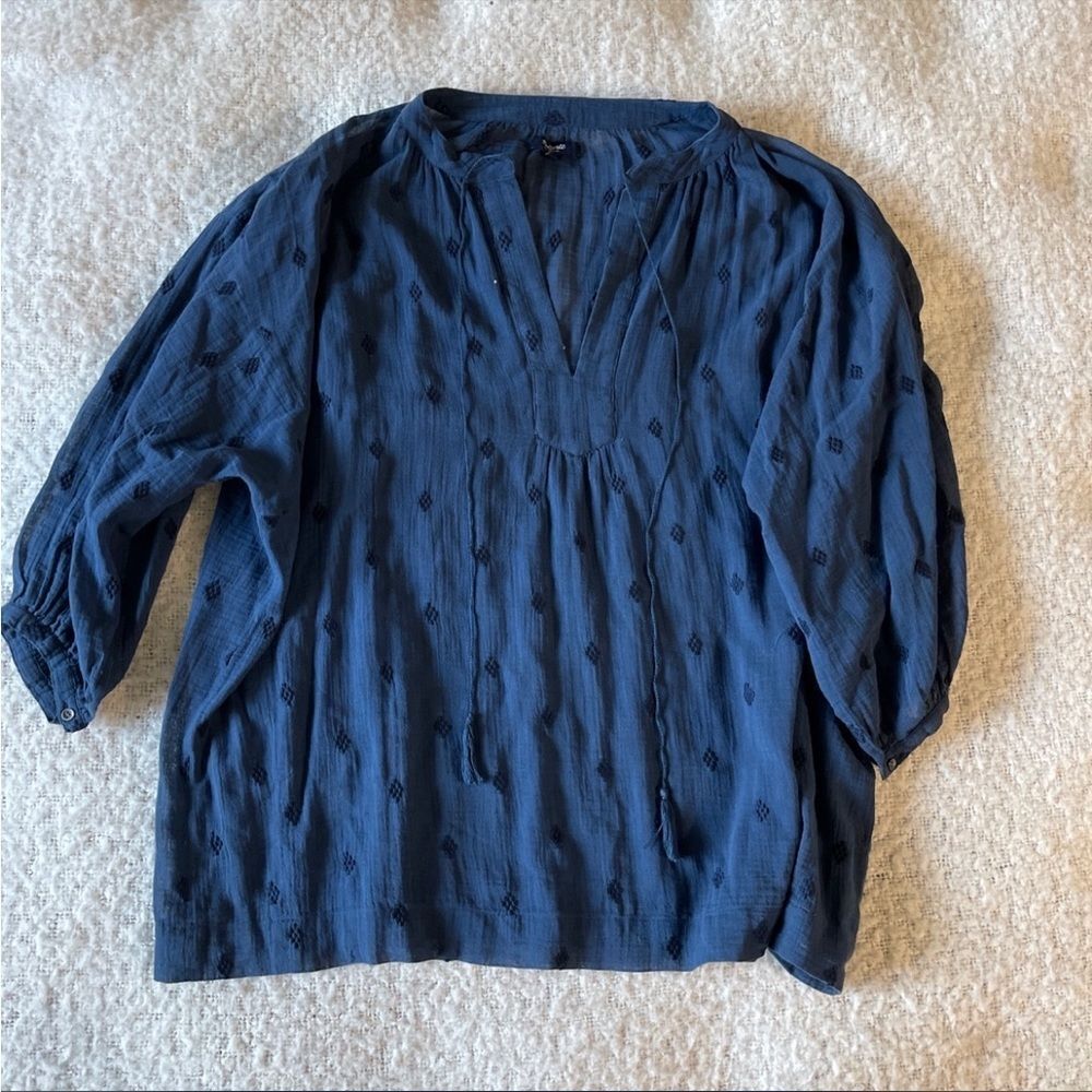 ‎Madewell small blue blouse